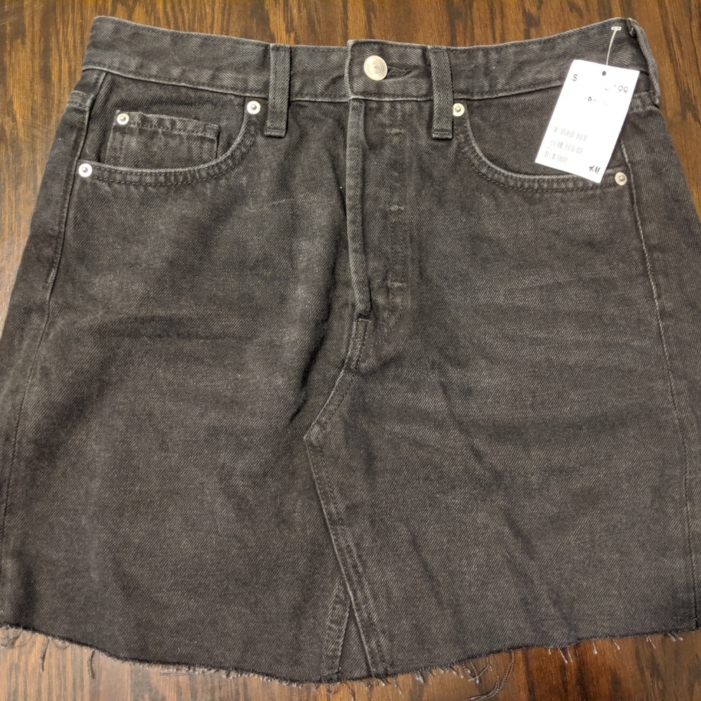 H&M Black Jean Skirt